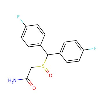 FLModafinil – strukturní vzorec C15H13F2NO2S