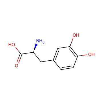 L-DOPA (levodopa) – formula di struttura C9H11NO4