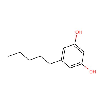 Olivetol – strukturní vzorec C11H16O2