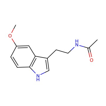 Melatonin – strukturní vzorec C13H16N2O2